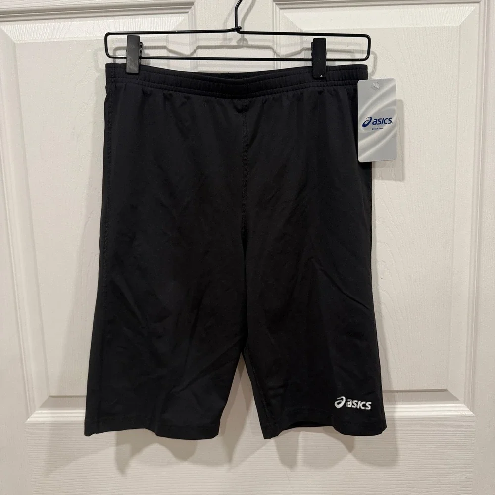 ASICS Medley Field Shorts Mens XL Black Compression Athletic TF708 New With Tags